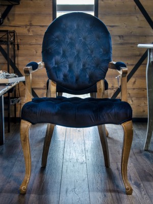 stolička modra textil